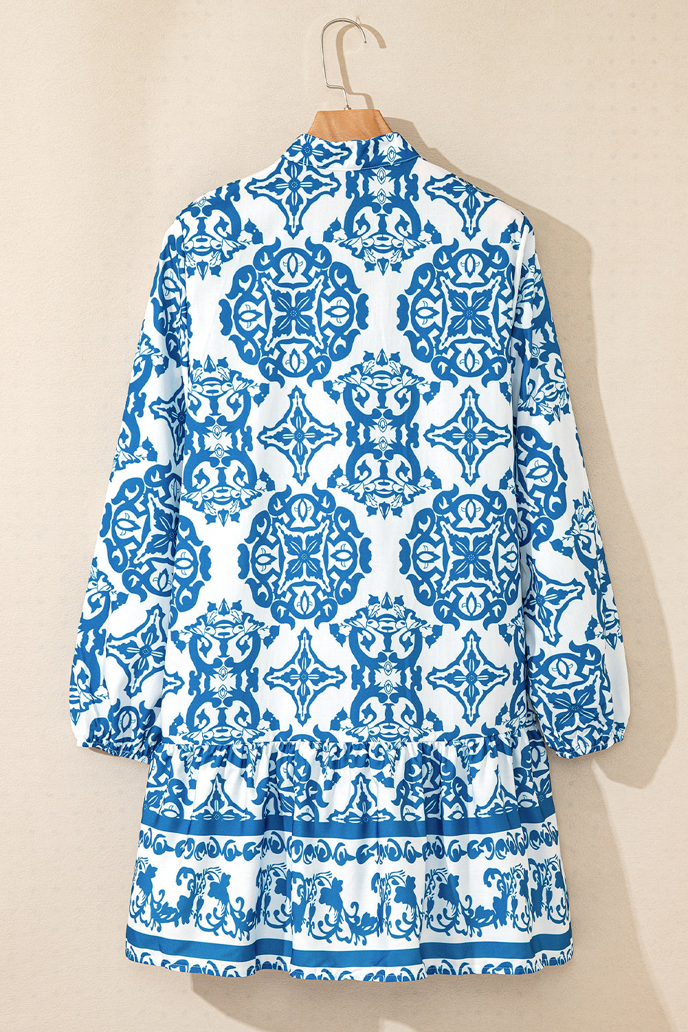 Sky Blue Tribal Print Mini Dress