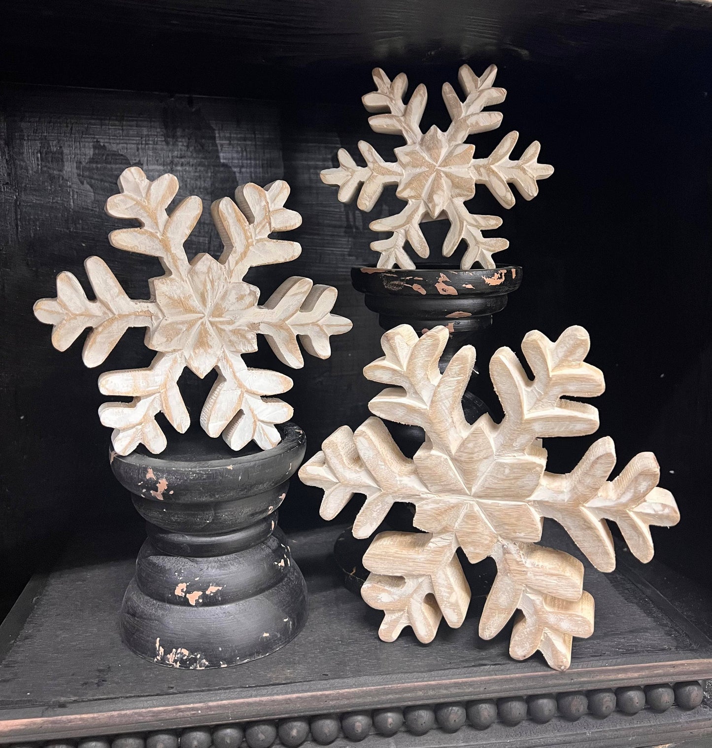 Whitewashed Wooden Snowflake 7x7in