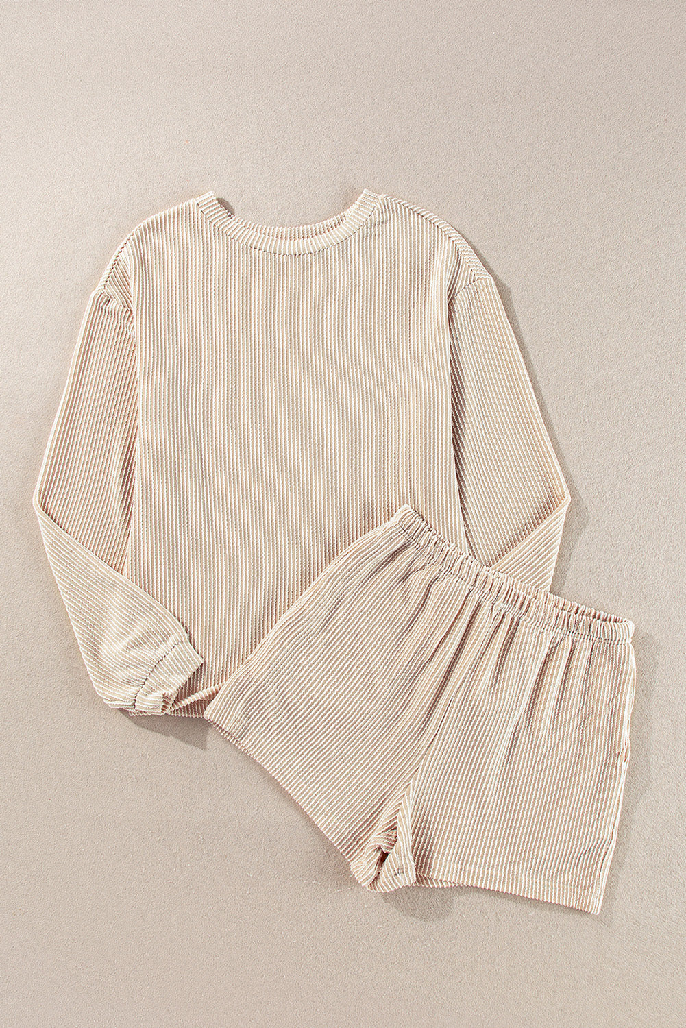 Parchment Corded Knit t Shorts Set