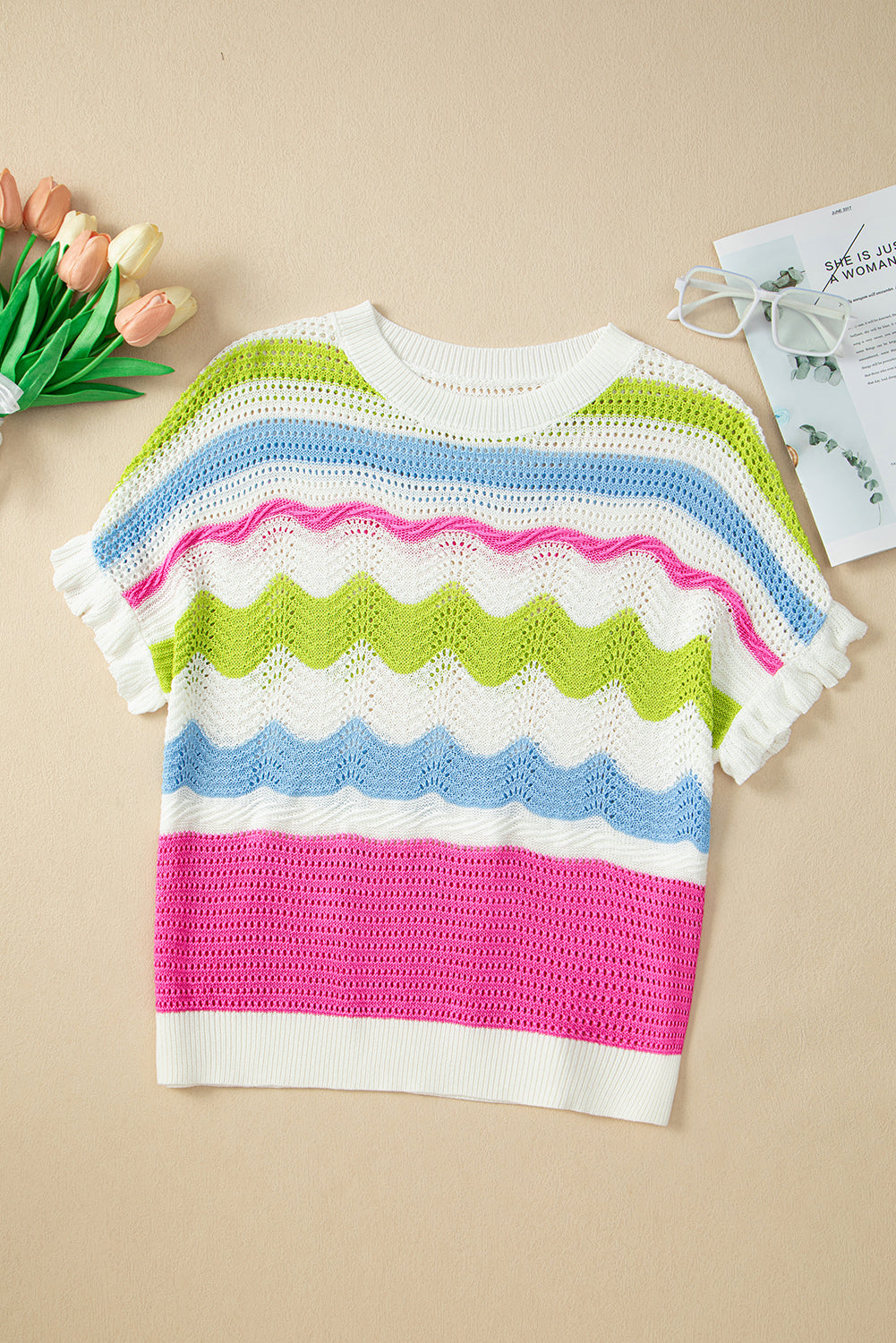 Crochet Knit Sweater Top