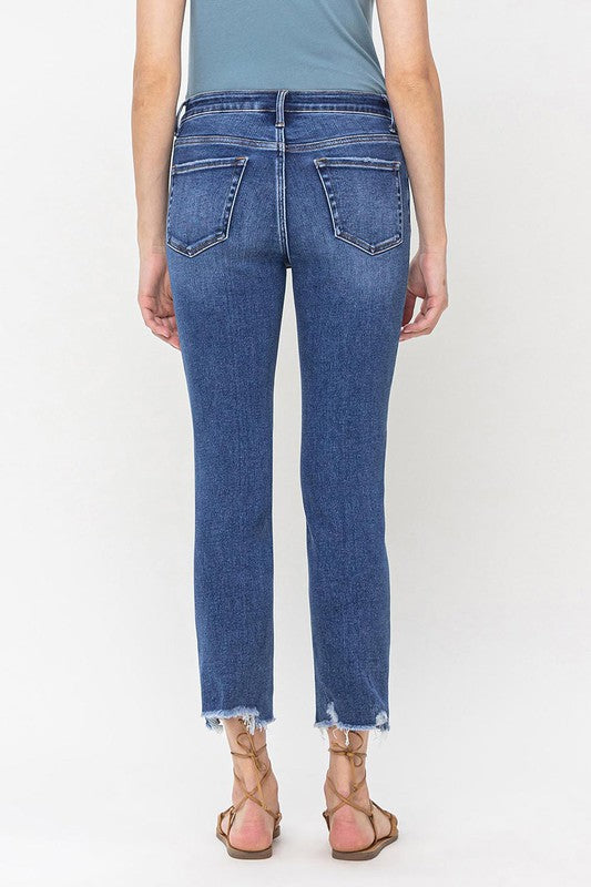 VERVET - High Rise Crop Slim Straight Jeans