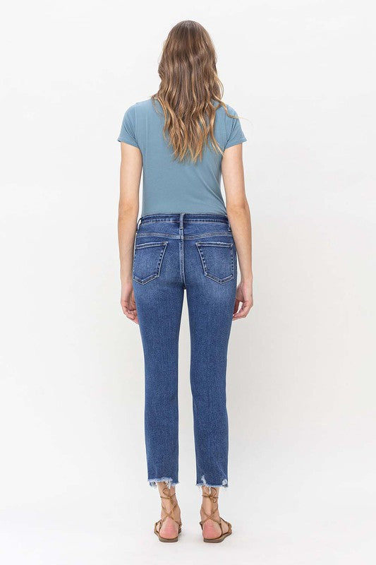 VERVET - High Rise Crop Slim Straight Jeans