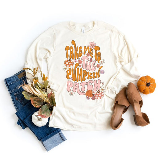 Take Me To The Pumpkin Patch Flowers Long Sleeve