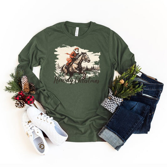 Howdy Christmas Long Sleeve Graphic Tee