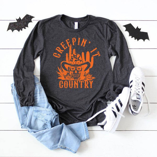 Creepin' It Country Long Sleeve Graphic Tee