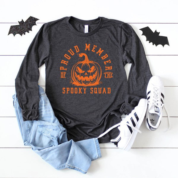 Proud Member Spooky Squad Long Sleeve Graphic Tee