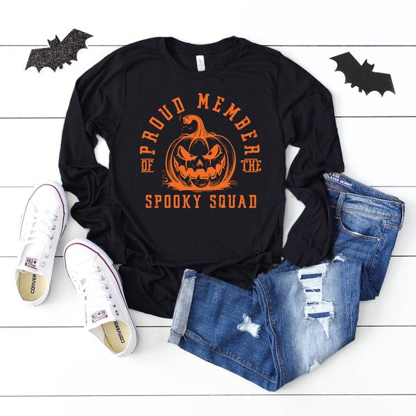 Proud Member Spooky Squad Long Sleeve Graphic Tee