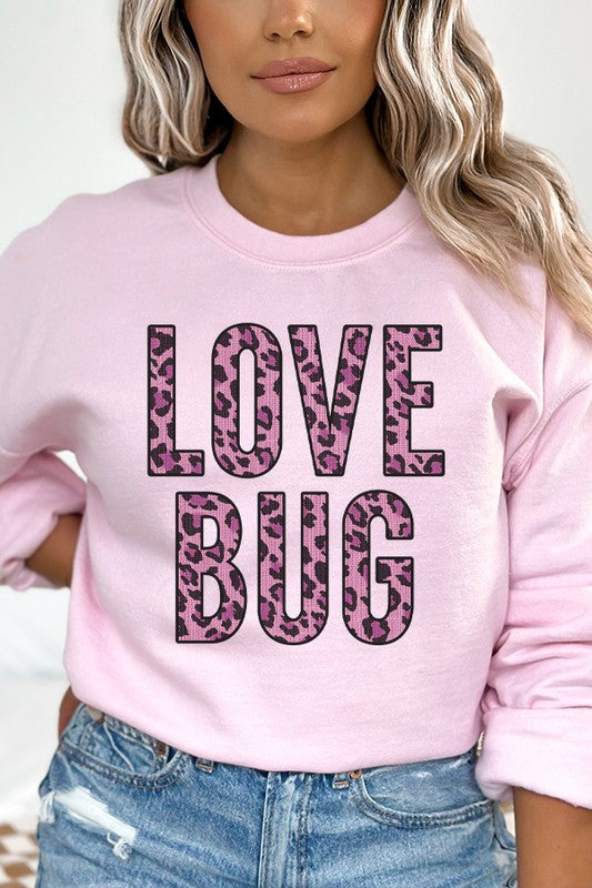 Valentine's Day Leopard Pig Love Bug Sweatshirt