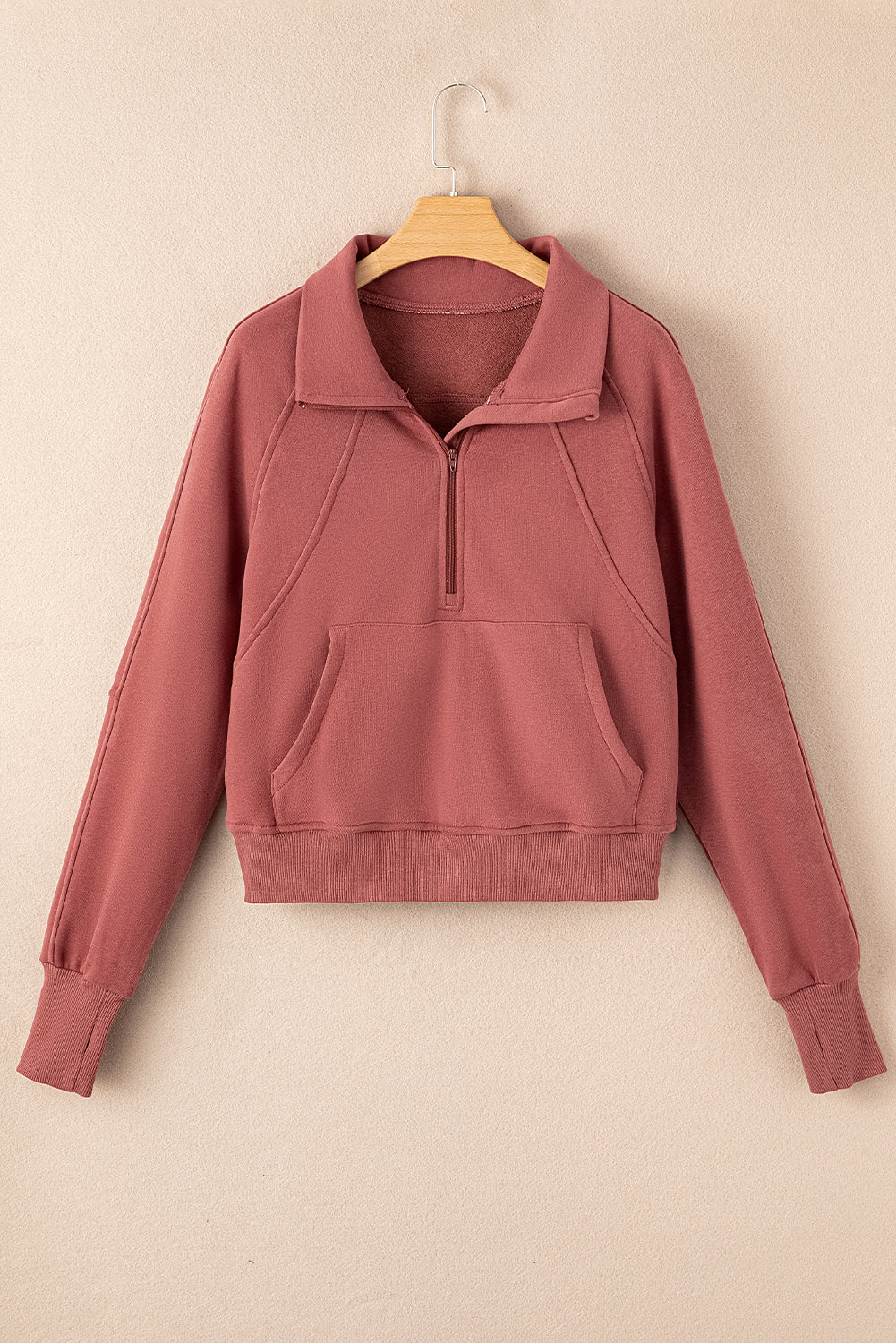 Flamingo Fleece Lined  Sleeve Sweatshirt