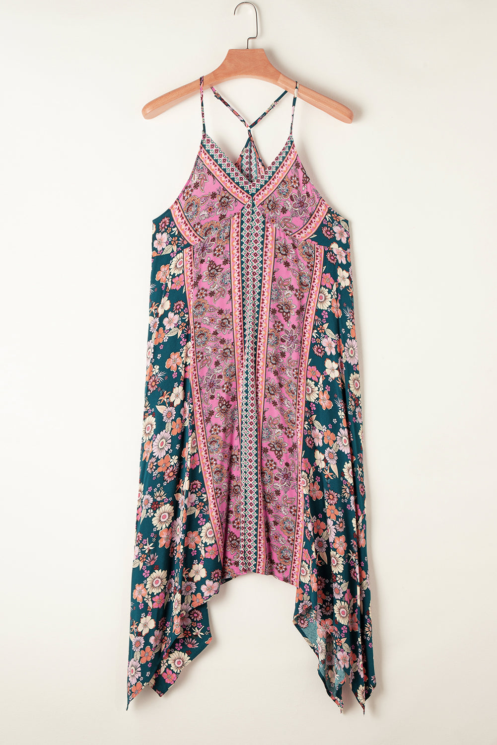 Pink Bohemian Patchwork Sundress