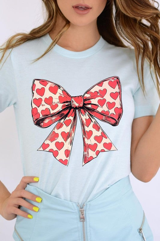 Heart Coquette Bow Valentine's Graphic Tee