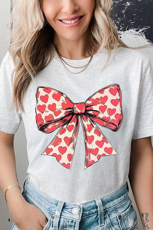 Heart Coquette Bow Valentine's Graphic Tee