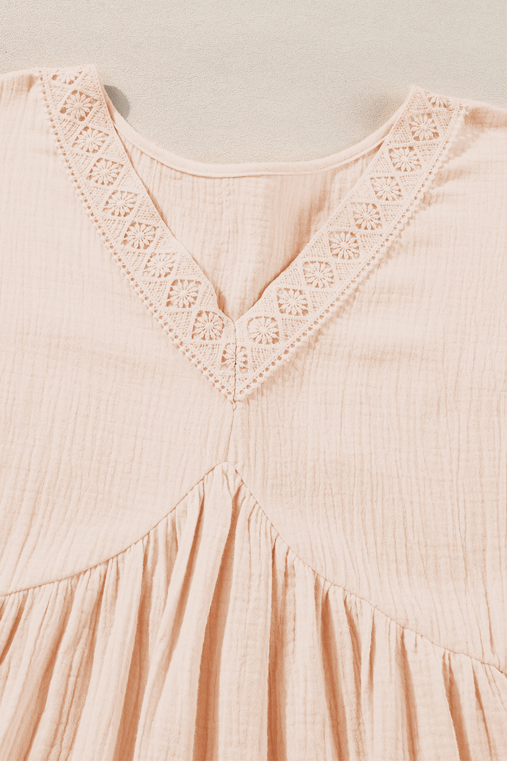 Beige Lace V-Neck