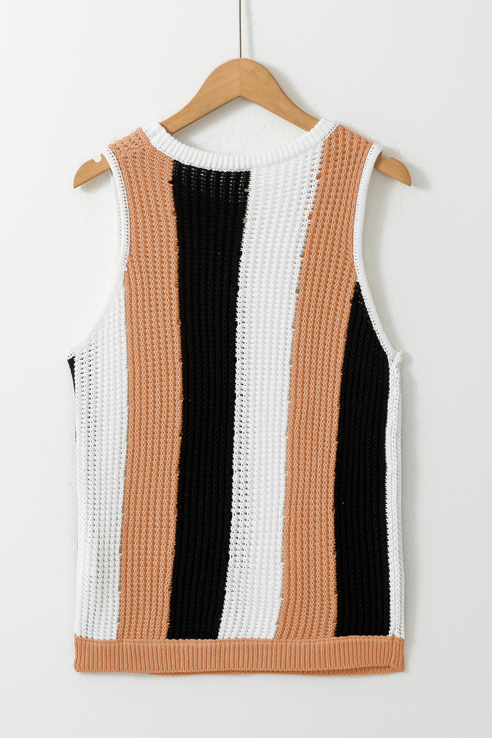 Khaki Stripe Color Block Sweater Vest