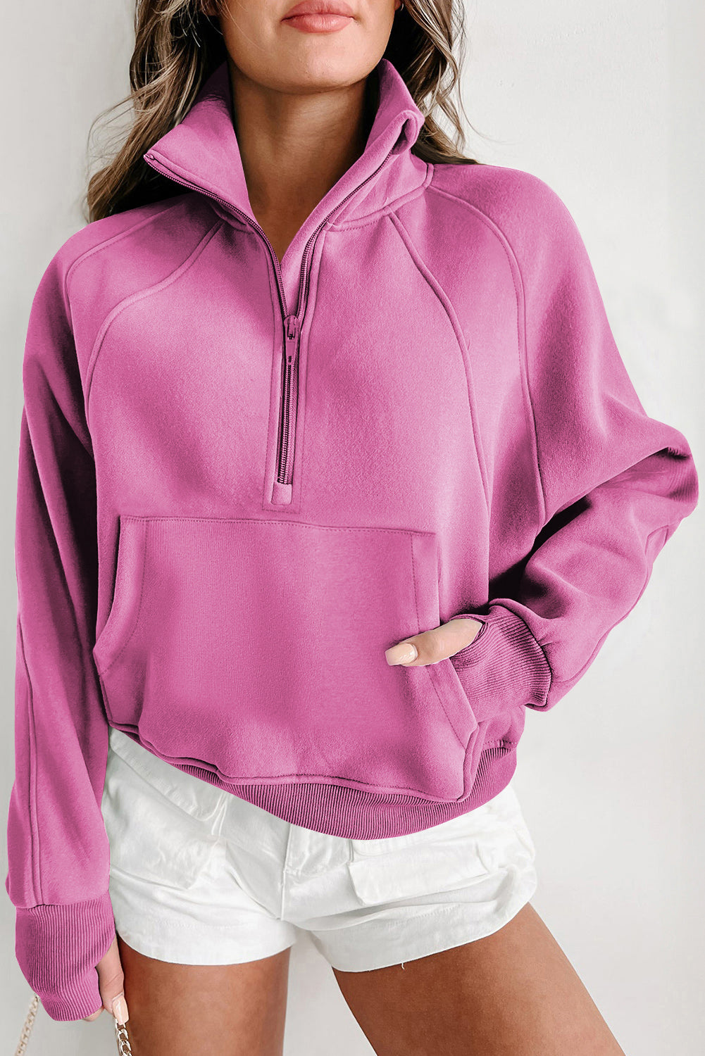 Flamingo Fleece Lined  Sleeve Sweatshirt