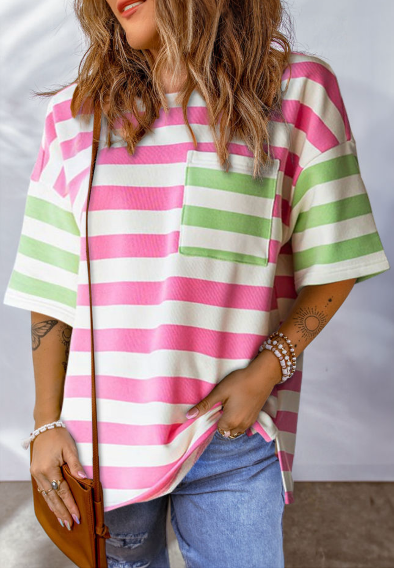 Pink Stripe Pocket