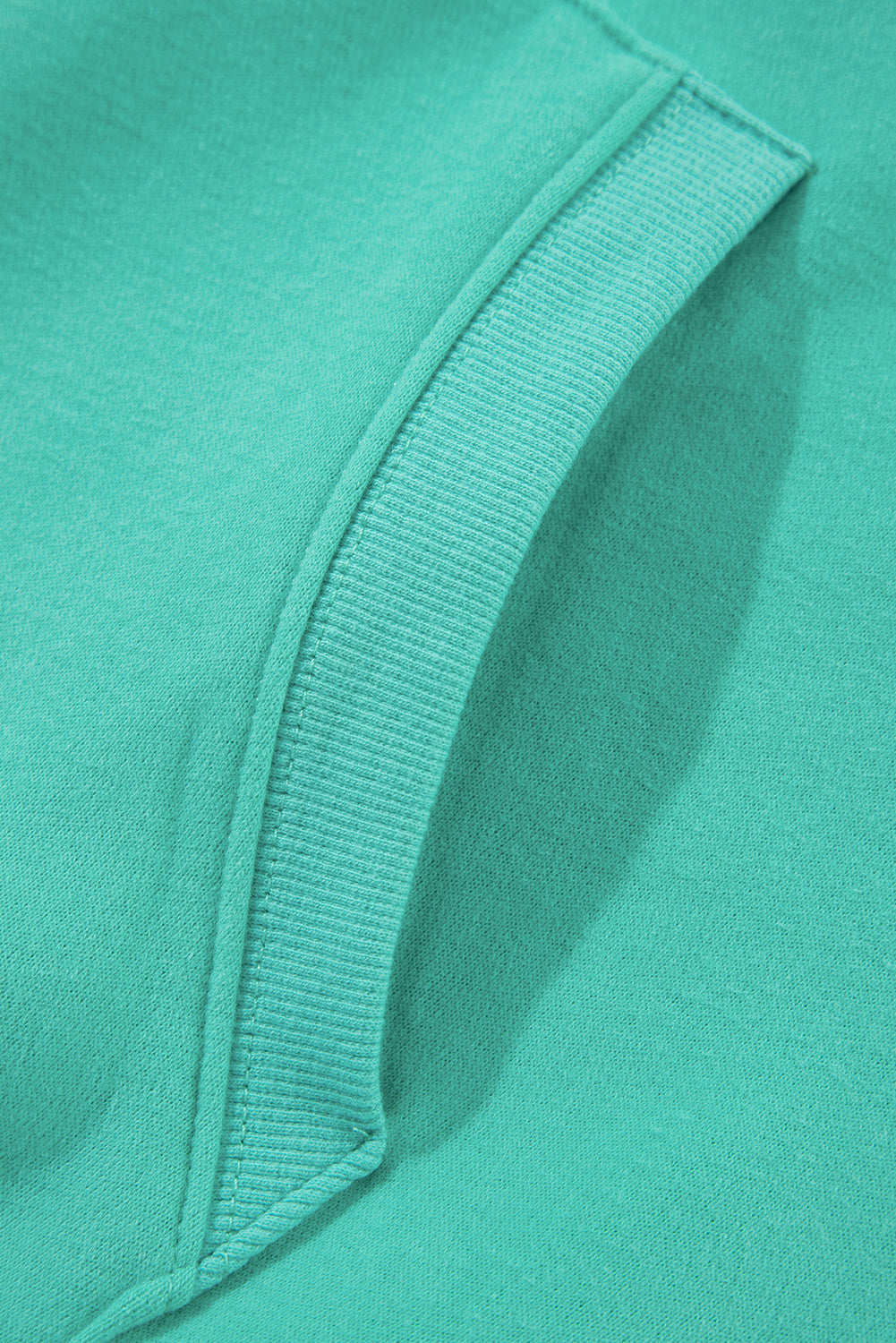 Mint Green Half Zip Kangaroo Pocket Drop Shoulder Hoodie