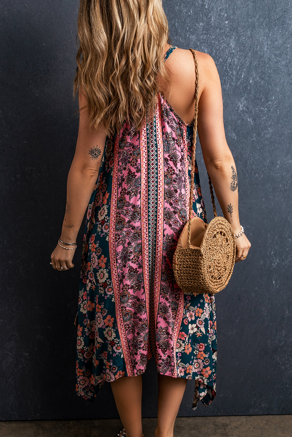 Pink Bohemian Patchwork Sundress