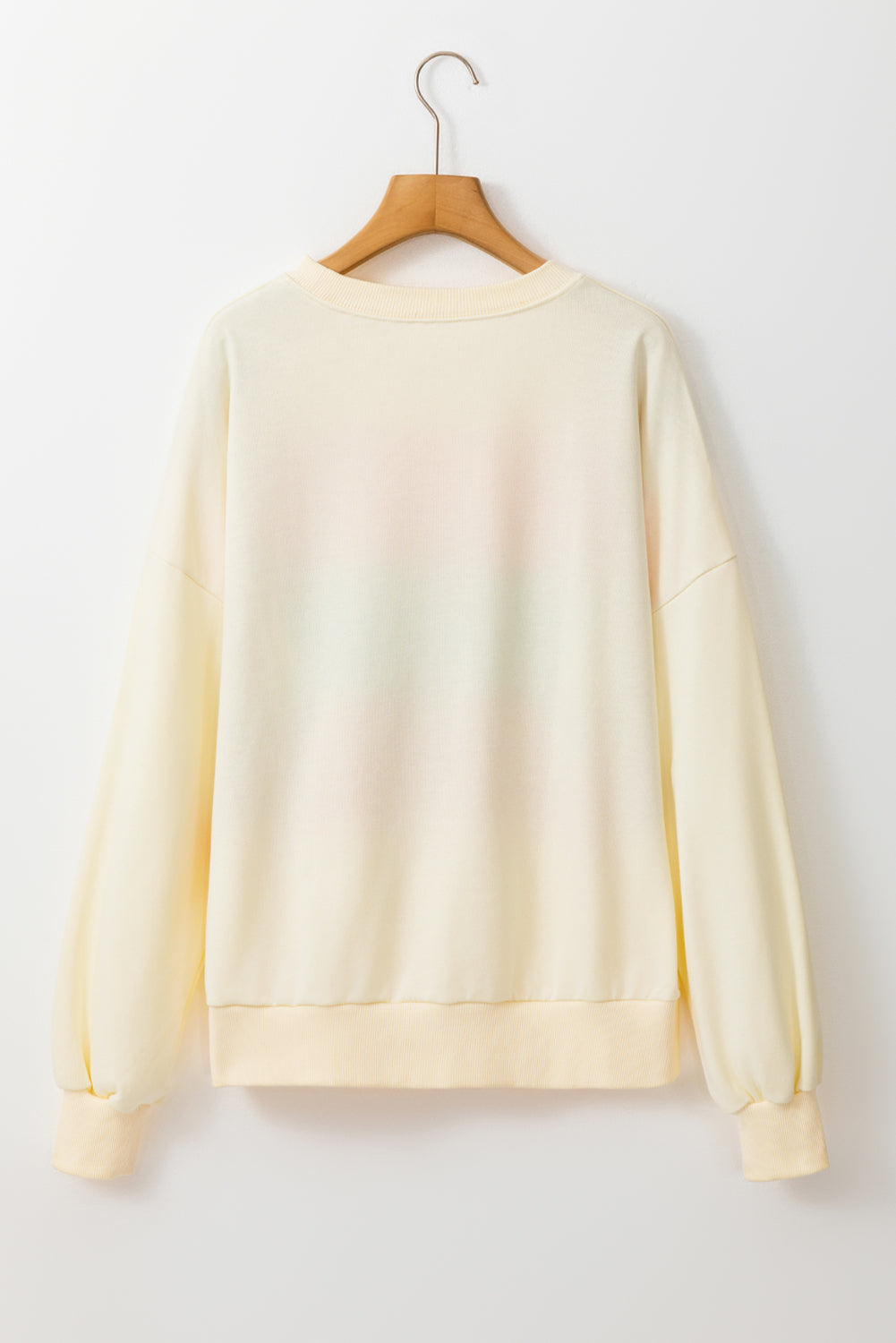 White Colorblock Patchwork Sweatshirt