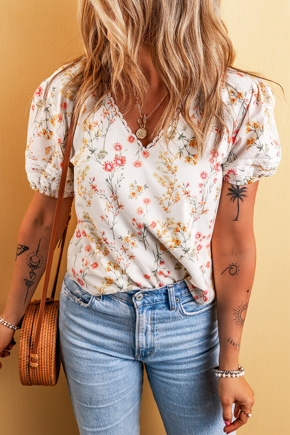 Beige Boho Blouse