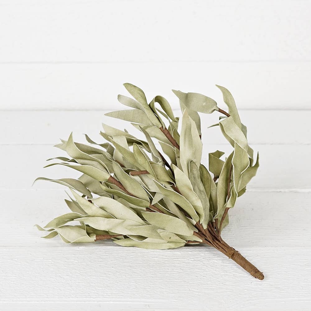 ISB72666- 10inLx10inD Flocked Herb Leaves Bush-