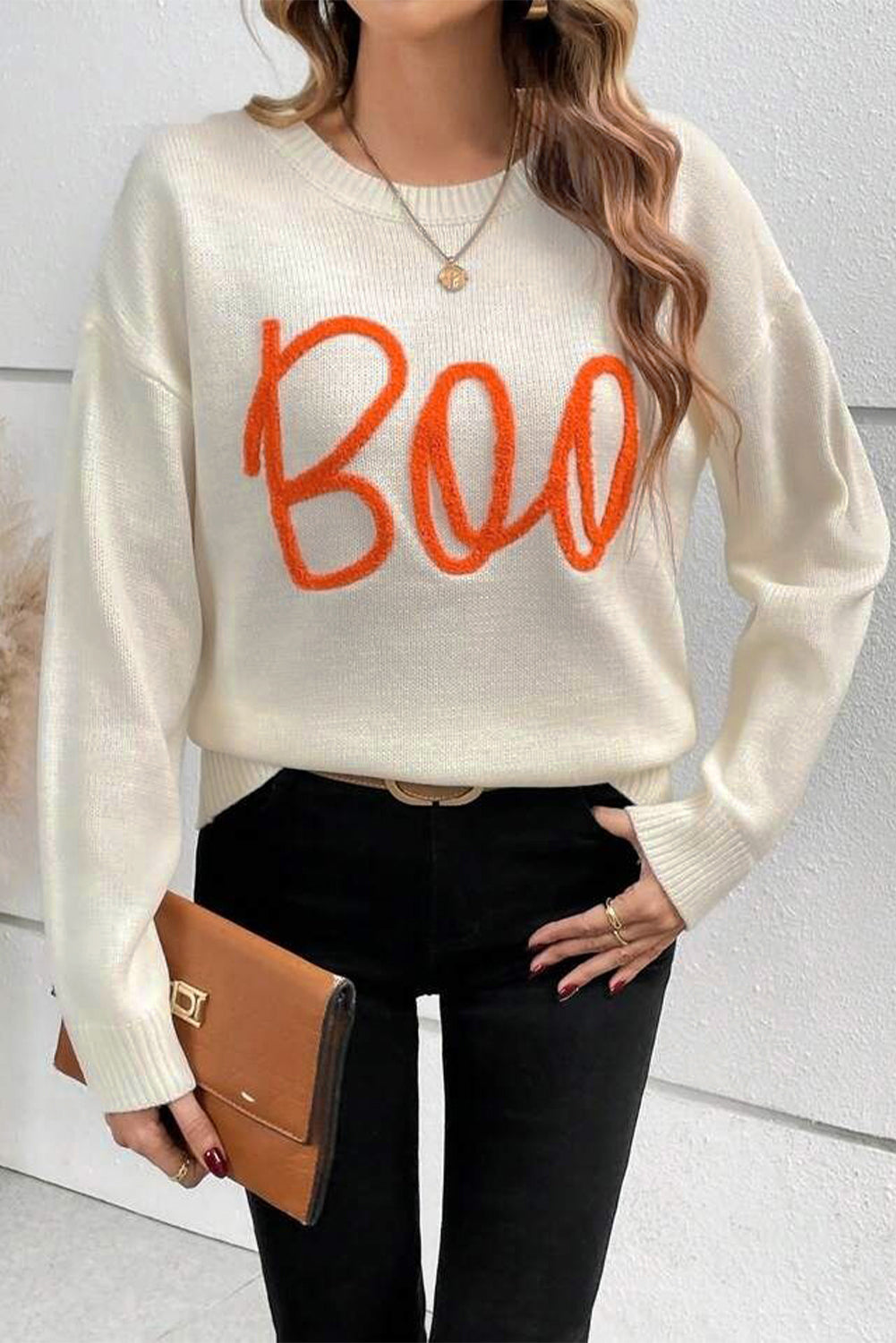 Apricot Boo Knitted Pattern Sweater