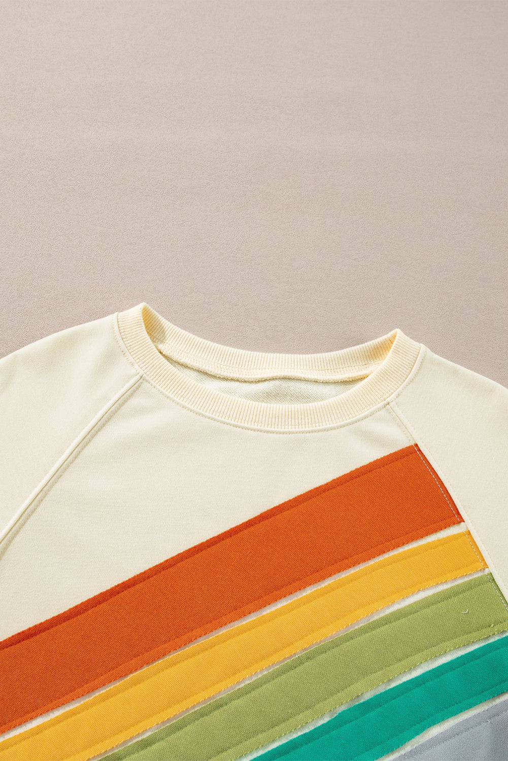 Apricot Rainbow Colorblock Sweatshirt