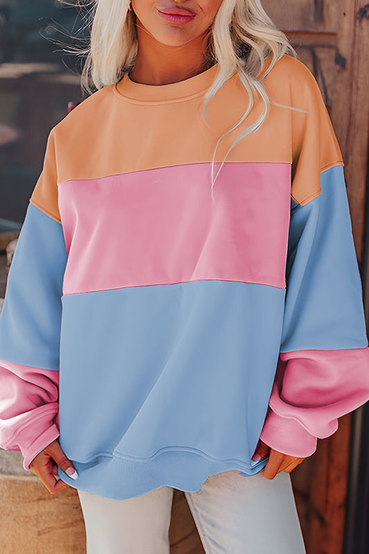 Sky Blue Colorblock Sweatshirt