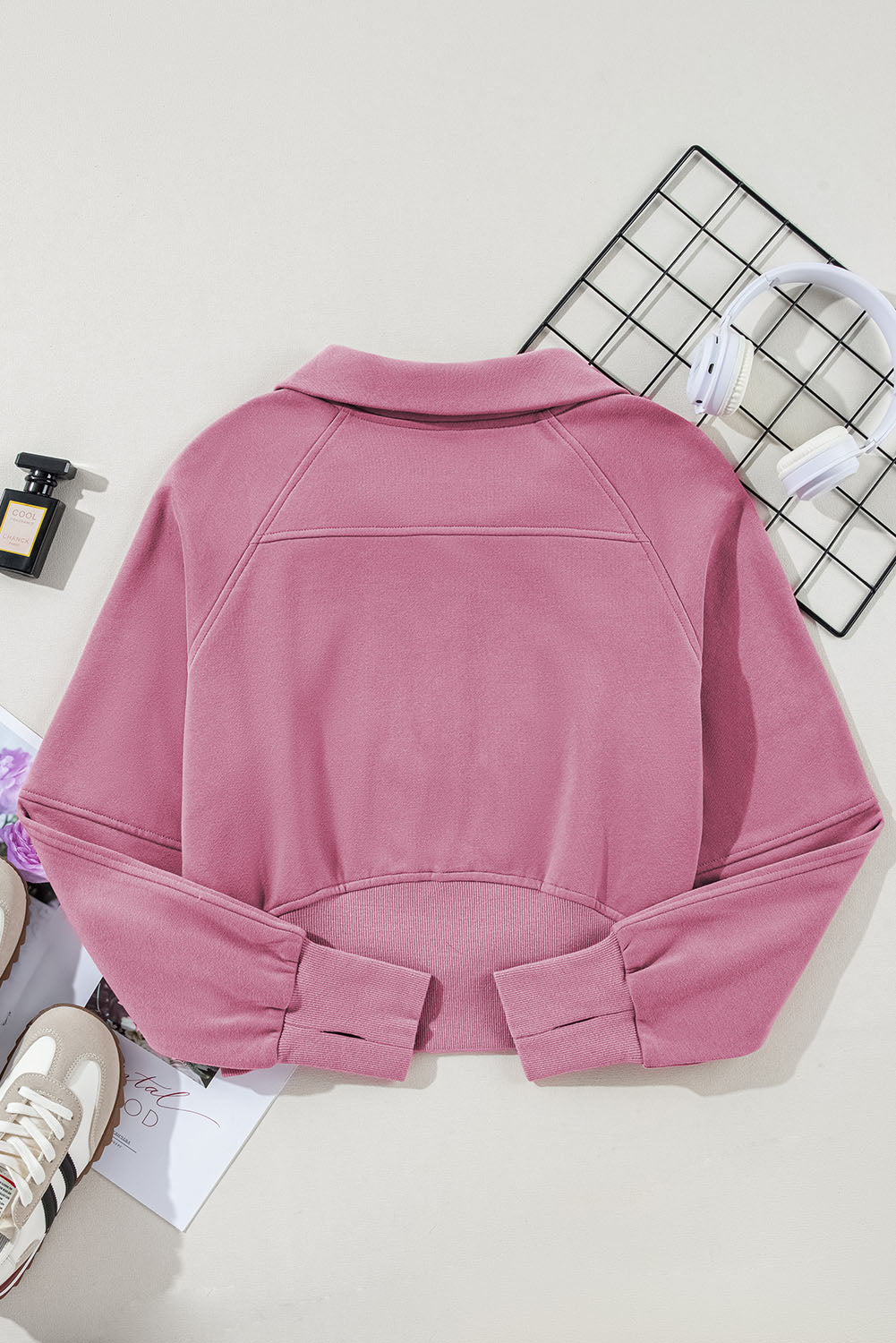 Flamingo Fleece Lined  Sleeve Sweatshirt