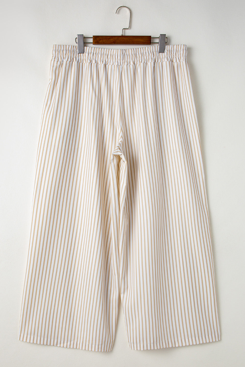 Khaki Stripe Plus Size Wide Leg Pants