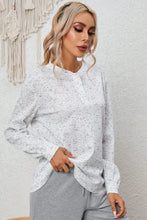 Load image into Gallery viewer, Gray Slouchy Heather Rib Knit Long Sleeve Henley Top
