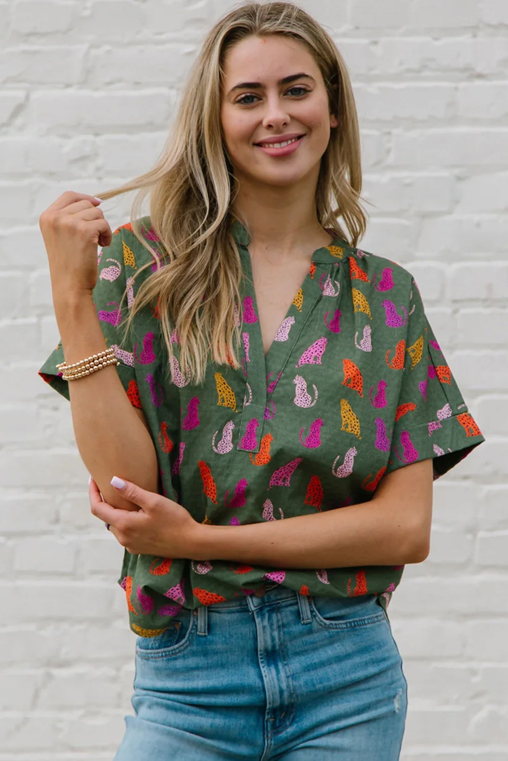 Blackish Green Cheetah Blouse