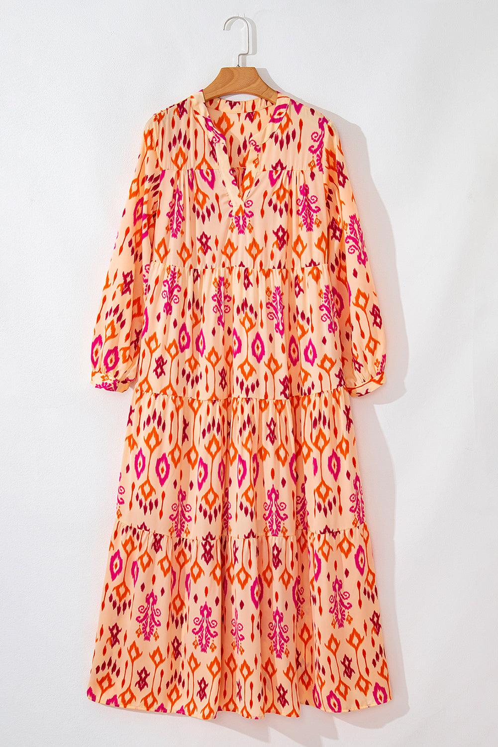 Orange Western Abstract  Maxi Dress