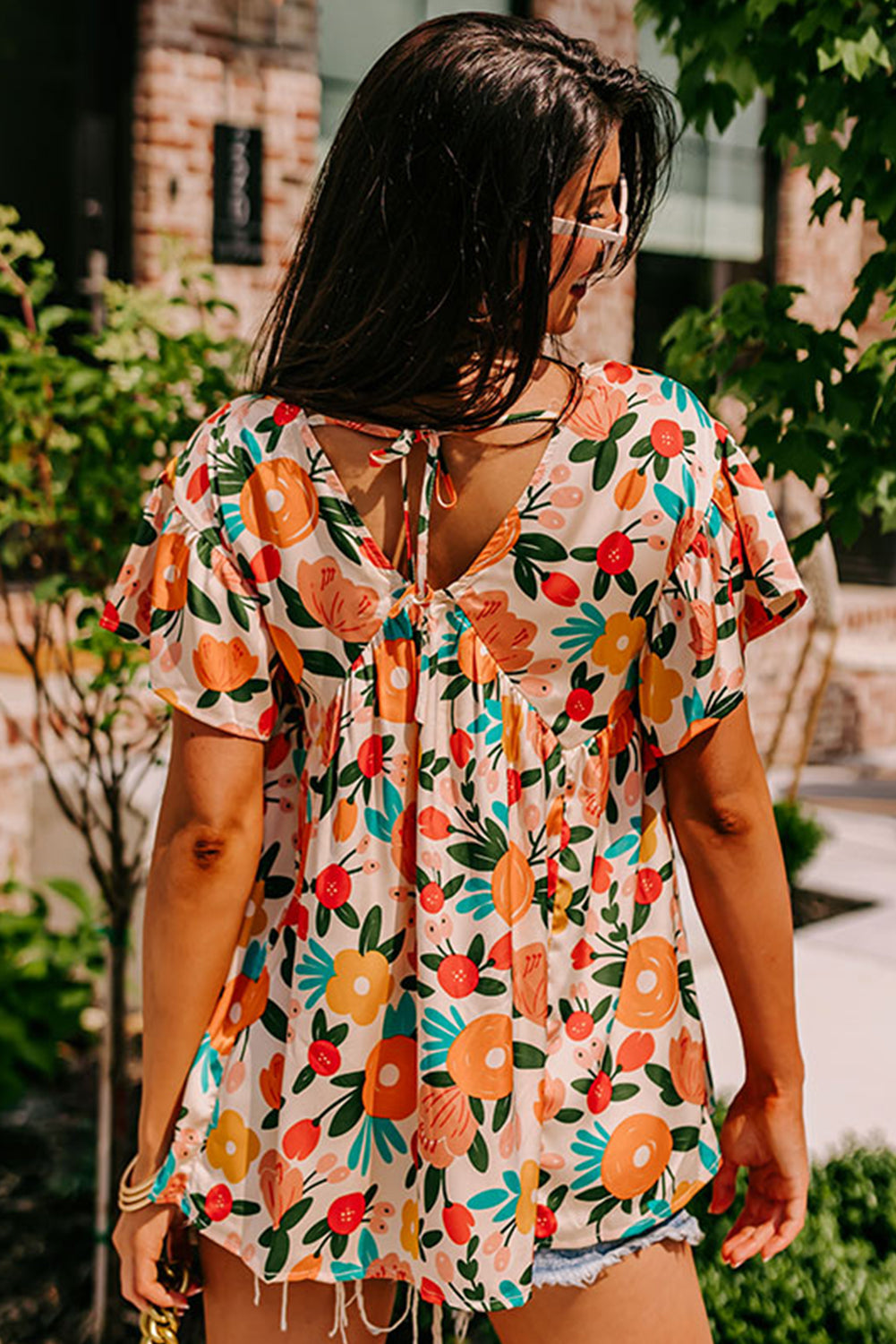 Apricot Floral Blouse