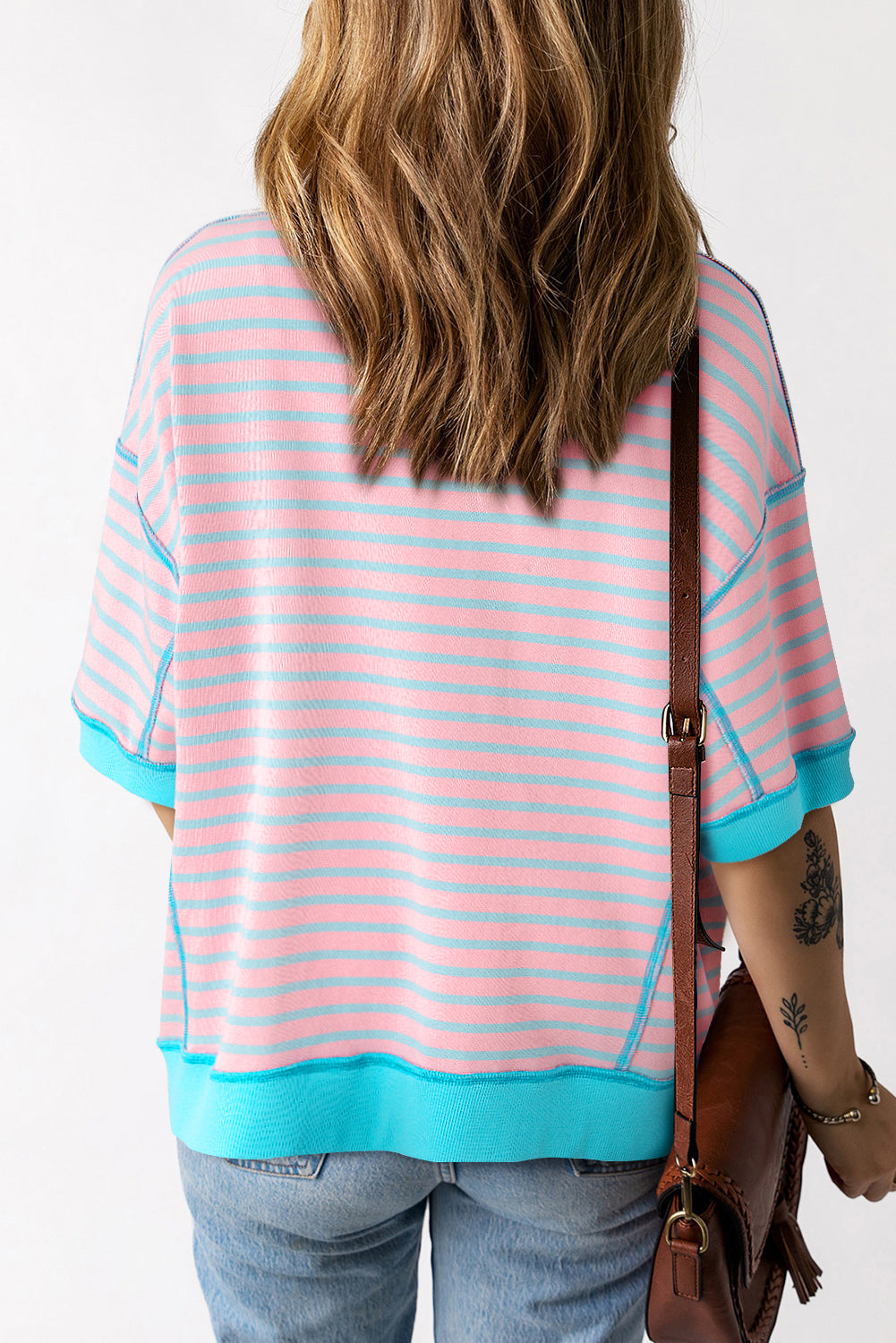 Pink Stripe Oversized Tee