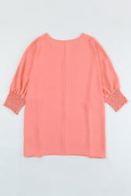 Load image into Gallery viewer, Pink Smocked Wrist Shift Top
