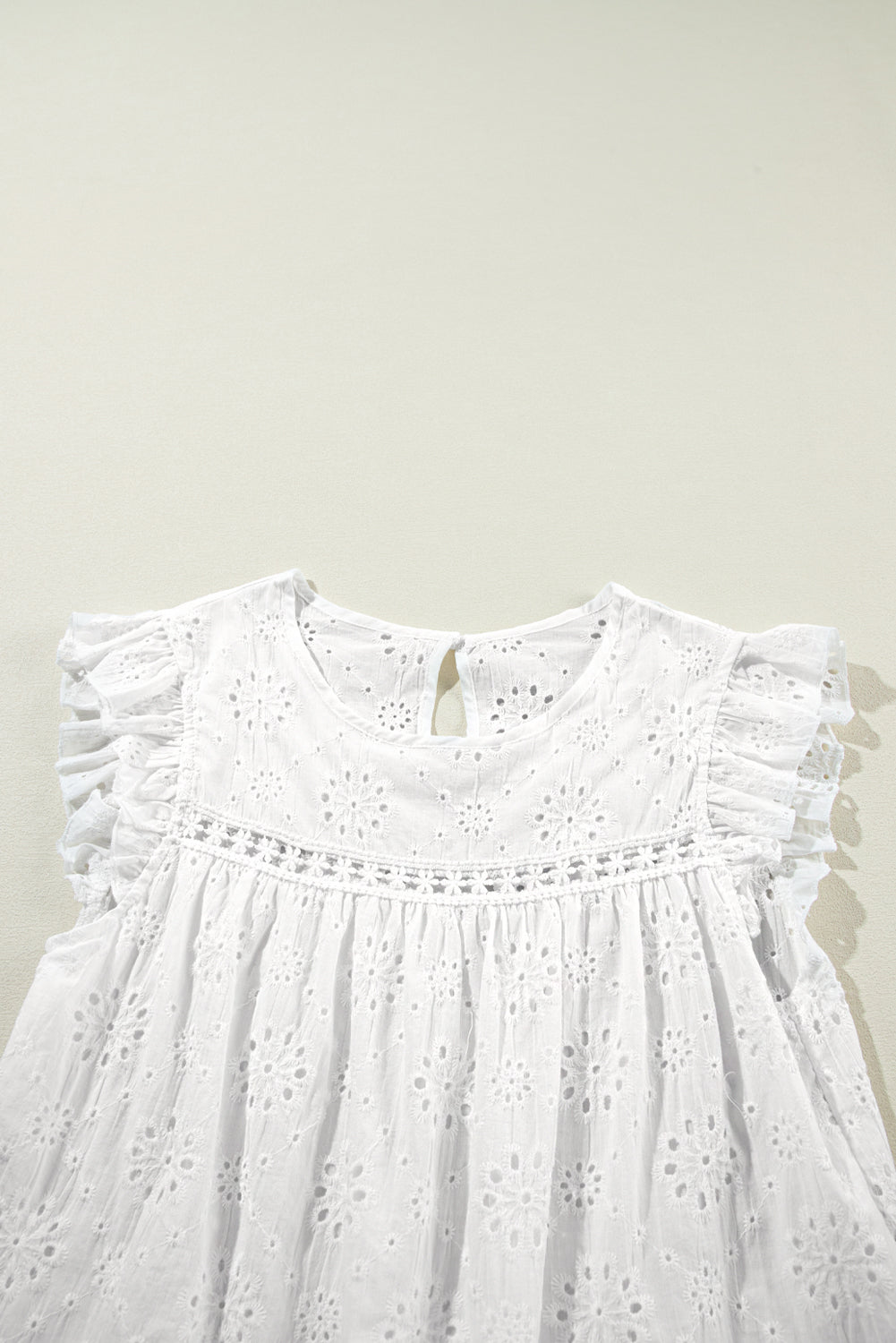 White Eyelet Embroidered Blouse