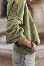 Load image into Gallery viewer, Green Drop Shoulder Crew Neck Pullover Sweatshirt
