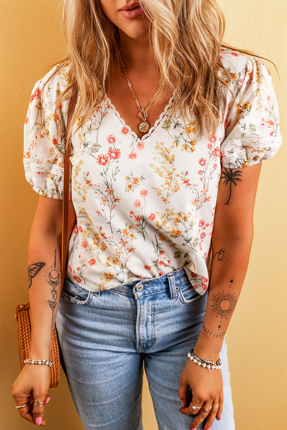 Beige Boho Blouse