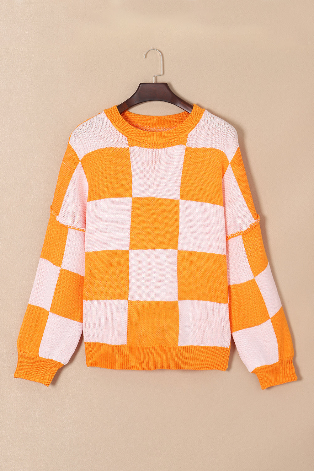 Orange Checkered Sweater