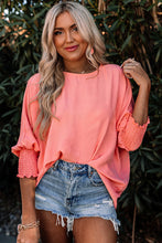 Load image into Gallery viewer, Pink Smocked Wrist Shift Top
