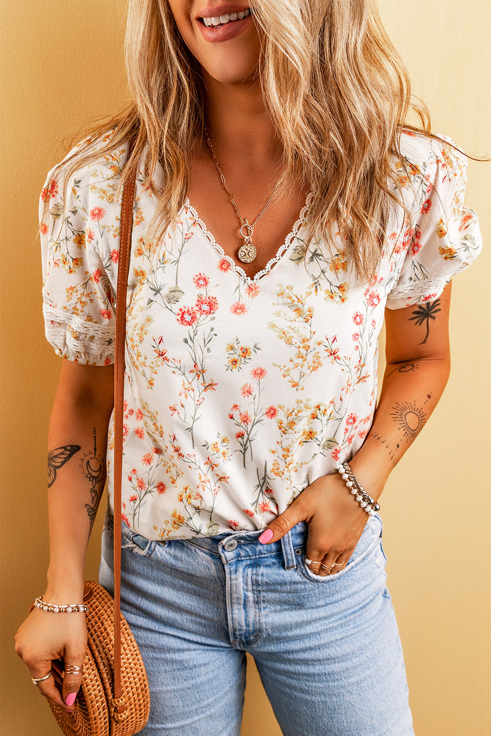 Beige Boho Blouse