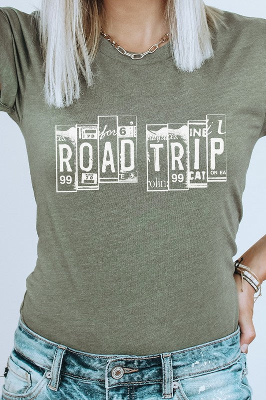 Road Trip License Plate Vacation Graphic Tee