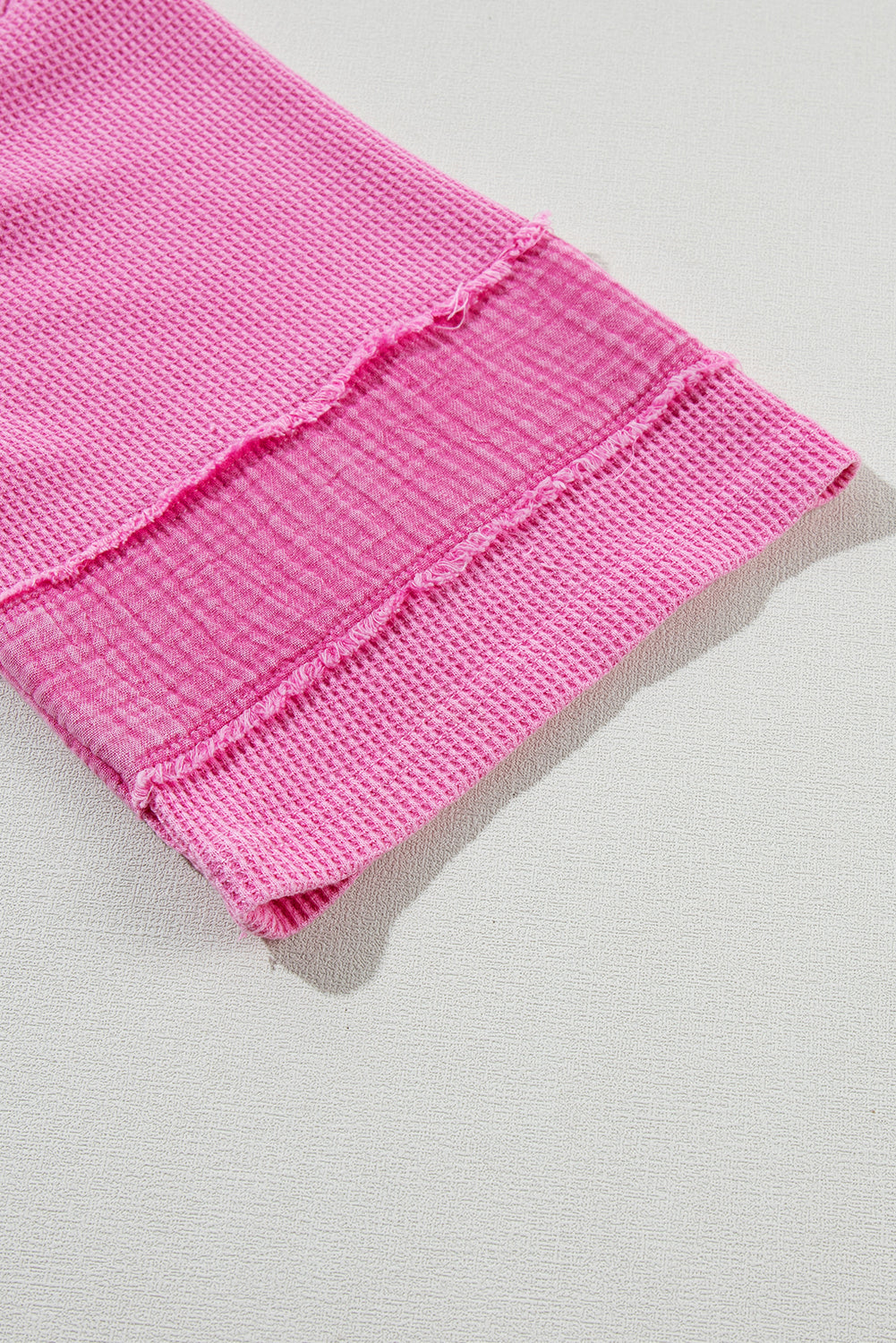 Bright Pink Oversized Mineral Wash Textured Bracelet Sleeve Top