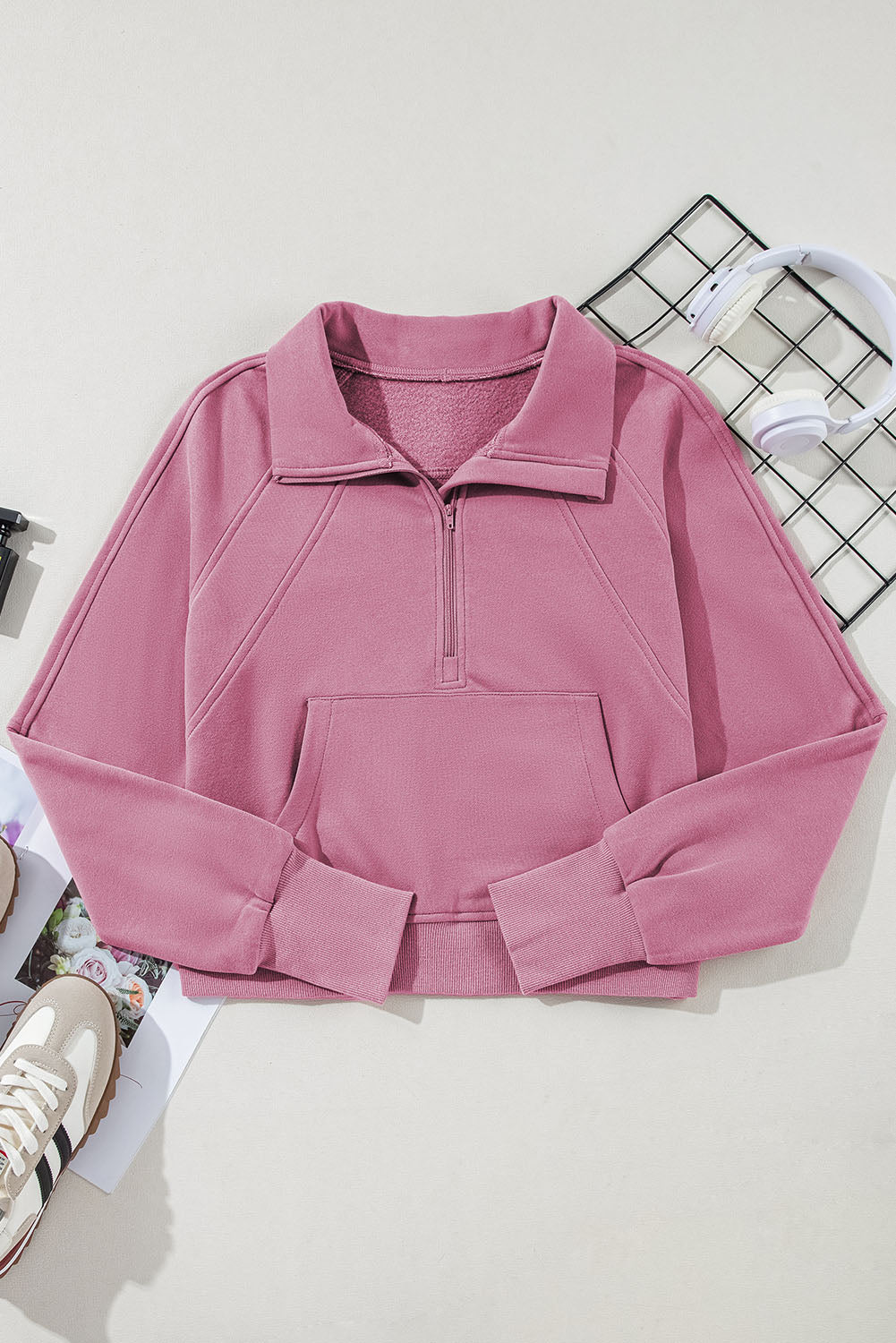 Flamingo Fleece Lined  Sleeve Sweatshirt