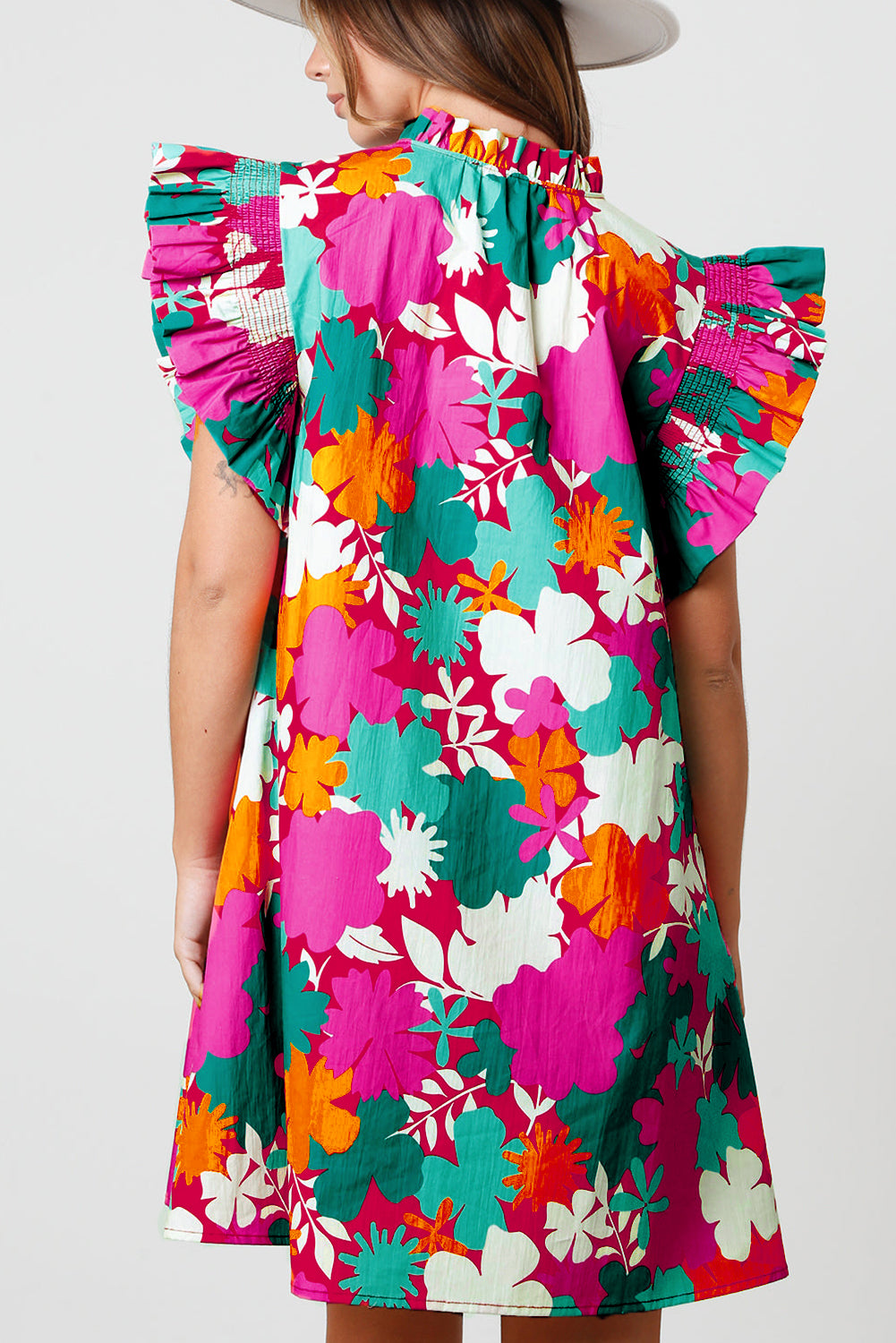 Multicolour Floral Tie Dress