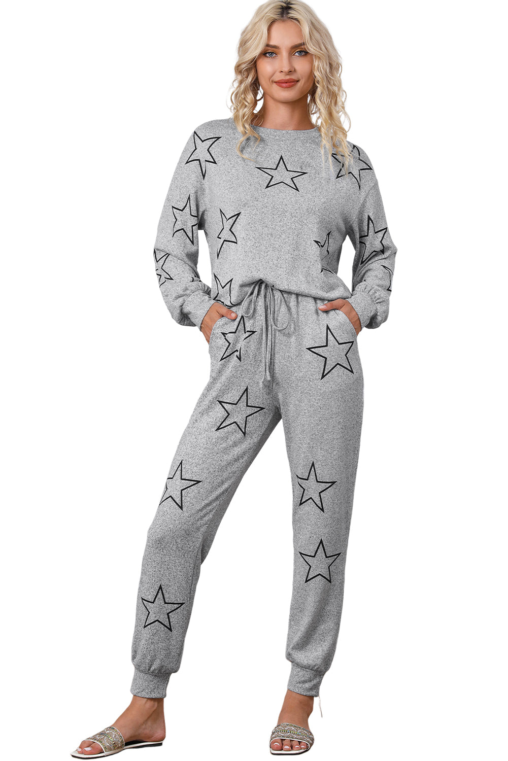 Gray Stars Lounge Set