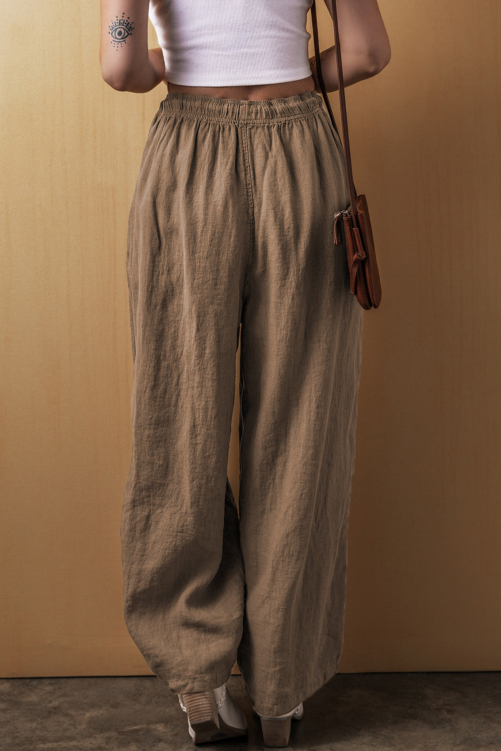 Desert Palm Cotton Linen Wide Leg Pants