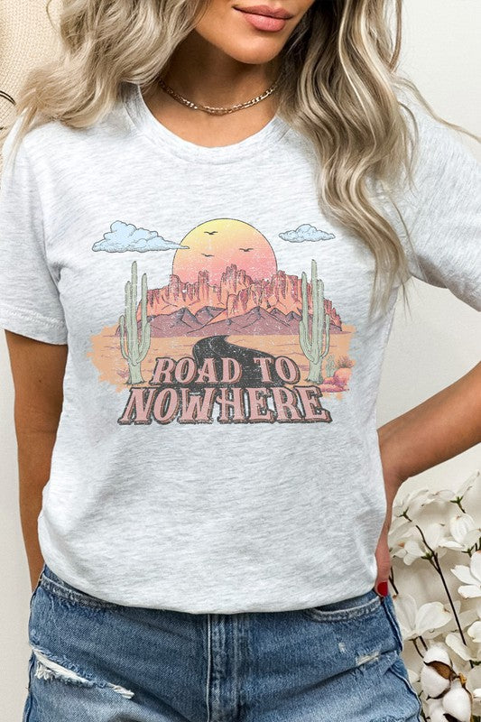 Distressed Road To Nowhere Desert Graphic Tee