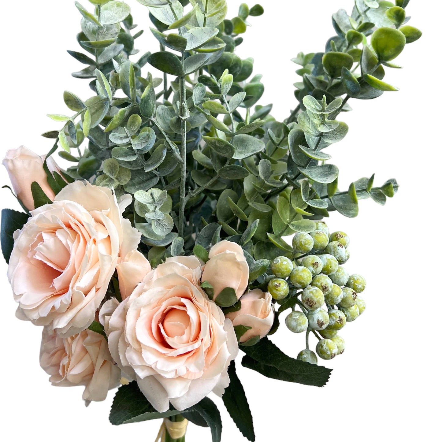 Artificial Rose Eucalyptus Floral Arrangement